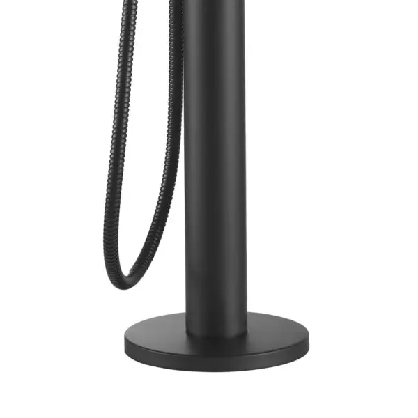 Black Freestanding Bathtub Faucet With Movable Hand Shower. Shower Column With Black Faucet For Freestanding Bathtub Sined Shower With Hot And Cold Water Inlet In Excellent Quality 316l Stainless Steel Also Suitable For Outdoor Use - Image 2