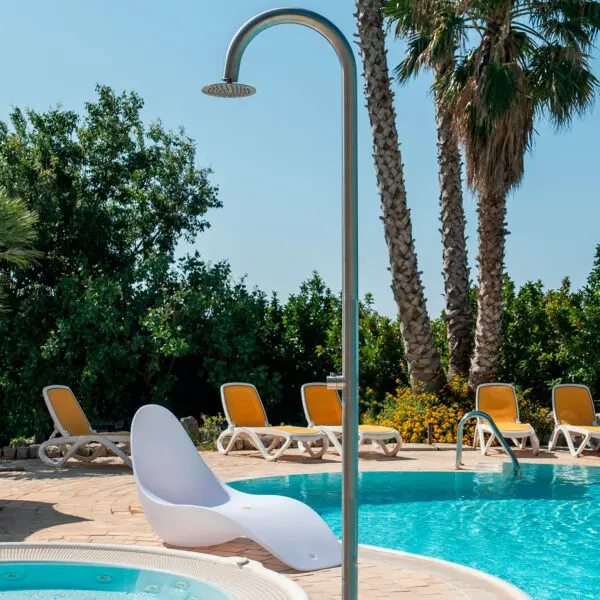 Quality Stainless Shower Only Cold Water For Swimming Pools Gardens And Beaches Sined Model Palau. Structure And Accessories In Aisi 316l Stainless Steel, Marine Steel. Drum Diameter 6 Cm. Cold Water Only Supply. Weather And Salt Resistant. - Image 5