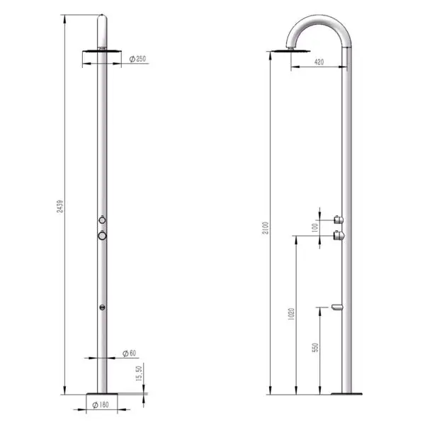 Luxury Outdoor Shower 25CM | SINED - Image 8