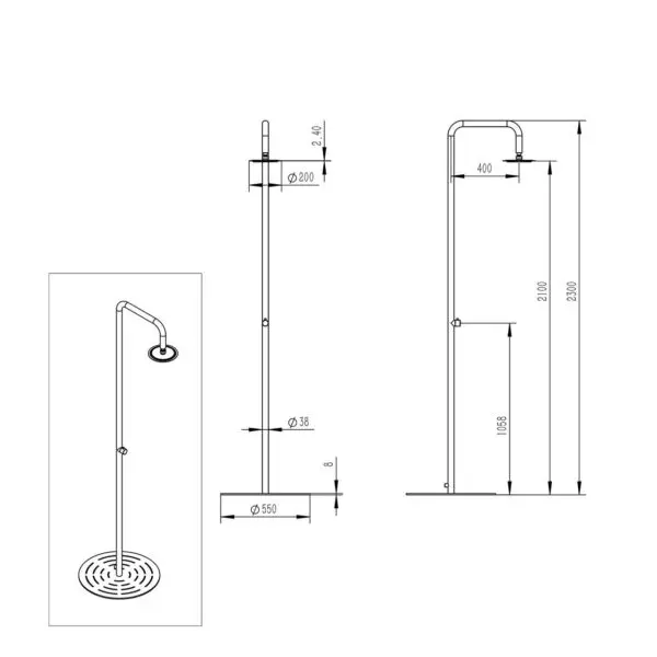 Efficient Stylish Outdoor Shower 316L | SINED - Image 10