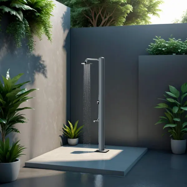 Sined Stainless Steel Solar Heated Slate Grey Shower, - Image 5
