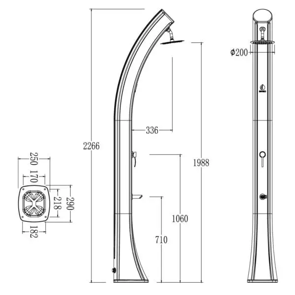 Shower Solar Heating White. Curved Body Hd Polyethylene - Image 10