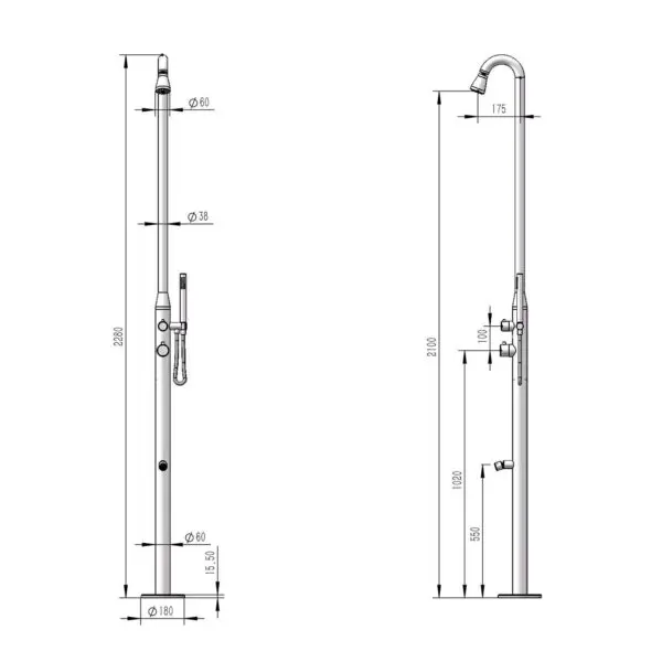 Elegant Outdoor Shower 316L | SINED - Image 8