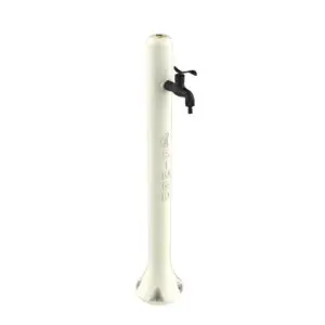White Garden Fountain With Side Water Connection Ideal For Watering The Garden Or Outdoor Spaces. Made Of High Resistance Polyethylene. Prearranged For Garden Hose Quick Couplings Everything You Need For An Easy Assembly.