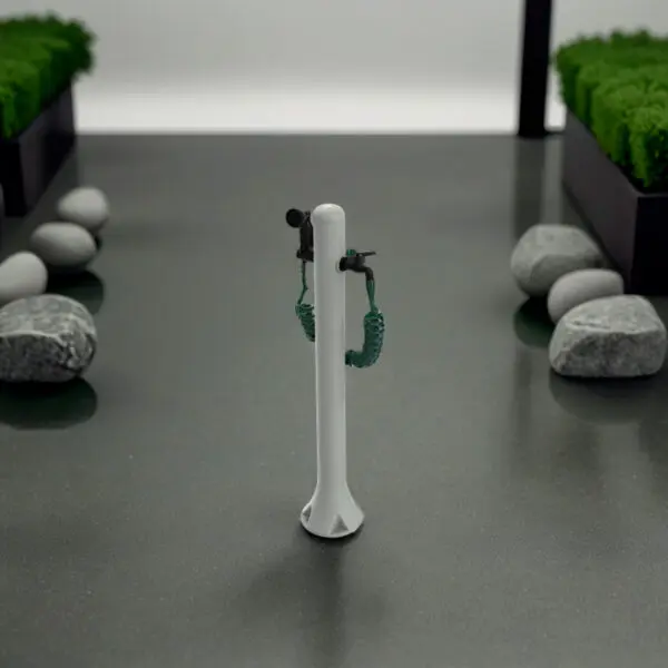Garden Fountain Acqua Pro Straight Structure In Polyethylene Hd, Suitable For Gardens, Swimming Pools, Beaches. Predisposition For Quick Connection Garden Hose. Flexible Hose 7, 5 Mt External . Spray Gun 8 Different Jets. Dove Color - Image 10