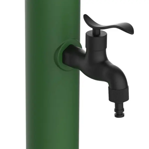 Green Garden Fountain With Side Water Connection Ideal For Watering The Garden Or Outdoor Spaces. Made Of High Resistance Polyethylene. Prearrangement For Garden Hose Quick Couplings Everything You Need For Easy Assembly - Image 2