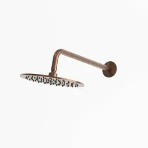 SINED Wall Shower Arm and Shower Head Kit. 30cm Shower Head. Made of 316L Stainless Steel PVD Rose Gold Finish. Ideal for Indoor and Outdoor, Elegant and Corrosion Resistant, Perfect for Modern Bathrooms and Outdoor Environments.