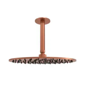 SINED LEVANTE Overhead Shower Head Kit in 316L Stainless Steel. PVD Rose Gold Finish. 30cm Arm and Shower Head Included, Indoor and Outdoor Installation, Elegant and Corrosion Resistant Design for Modern Environments.