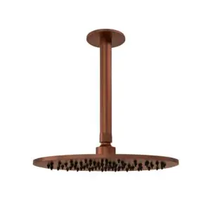 SINED LEVANTE Ceiling Shower Kit in 316L Stainless Steel. 24cm long arm and 25cm diameter shower head. PVD Rose Gold Finish. Indoor and Outdoor. Elegant and Corrosion Resistant Design. For Modern and Nautical Environments.