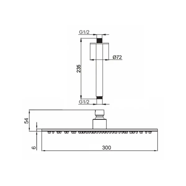 Premium Shower Head, wall-mounted, | SINED - Image 2