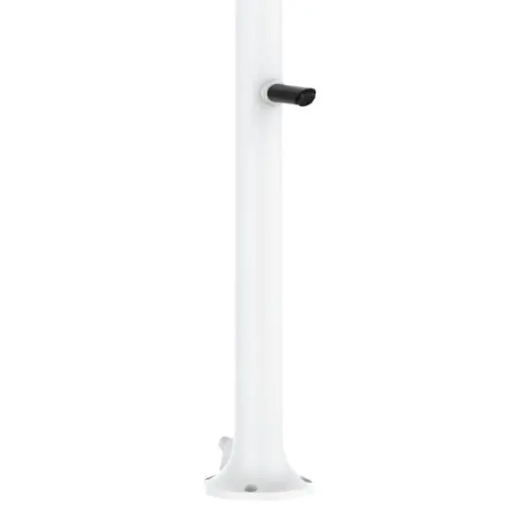 White Moon Shower In Aluminum Hot And Cold Water Sined With Temperature And Footwash Mixer. Double Water Connection, Bottom And Side, Installable Both Inside And Outside The House, Richly Equipped. - Image 3