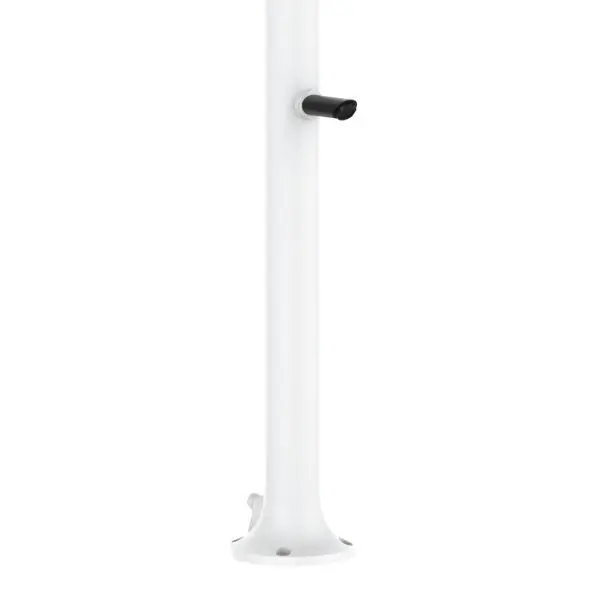 White Aluminum Sined Shower. Hot And Cold Water With Square Led Shower Head With Lcd Thermometer. Double Water Connection, Bottom And Side. Can Be Placed Outside Or Inside The House. Super Accessorized h 223,5 Cm. For Outdoors And Home. - Image 3
