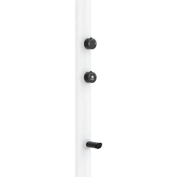 Gray Aluminum Hot And Cold Water Shower With Round I-switch Shower Head. Double Water Connection, Bottom And Side. Can Be Placed Outside Or Inside The House. Change The Water Jet With a Single Hand Gesture. - Image 2