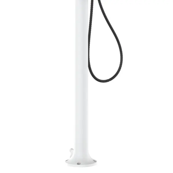 White Aluminum Luna Shower With Mobile Hot And Cold Water Hand Shower And Mixer, Round Shower Head Anti-limescale Nozzles. Double Water Connection, Bottom And Side. Ideal For All Outdoor Activities Or Placeable Inside The Home. - Image 3