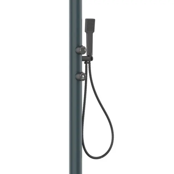 Sensor Aluminum Gray Shower With 3-jet Shower Head For Indoor And Outdoor Use. Double Water Connection, Lower And Side. Can Be Positioned Outside Or Inside The House. With Movable Hand Shower. For All Outdoor And Home Bathroom. - Image 2