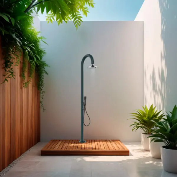 Sensor Aluminum Gray Shower With 3-jet Shower Head For Indoor And Outdoor Use. Double Water Connection, Lower And Side. Can Be Positioned Outside Or Inside The House. With Movable Hand Shower. For All Outdoor And Home Bathroom. - Image 5