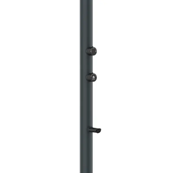 Gray Moon Shower In Aluminum Hot And Cold Water Sined With Temperature And Footwash Mixer. Double Water Connection, Bottom And Side, Installable Both Inside And Outside The House, Richly Equipped. - Image 2