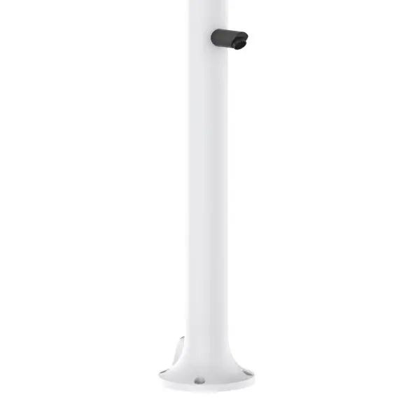 White Aluminum Timed Shower. Dispenses Cold Water Only, With Flow Regulating Mixer And Foot Wash. Dual Water Connection, Under And Side On Single Inner Hose. For Indoor And Outdoor Use. Intensive Use And Great Water Saving. - Image 3