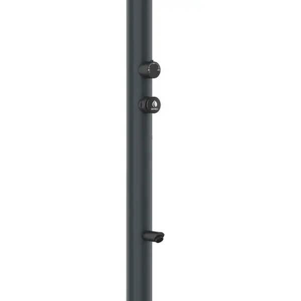 Gray Aluminum Shower With Timer. Cold Water Only, Mixer For Flow Control And Foot Wash Function. Dual Water Inlet, Low And Side On Single Inner Pipe For Indoor And Outdoor Use. For Frequent Use, With Great Water Saving - Image 2