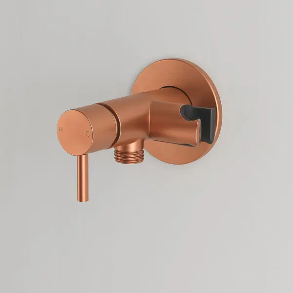 SINED LEVANTE bathroom wall-mounted mixer in 316L stainless steel with hand shower holder. PVD Pink GOLD finish. Suitable for indoor and outdoor use. Ideal For Private and Professional Environments. Perfect for Bathrooms and Outdoor Environments - Image 3