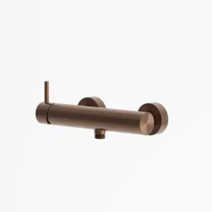 SINED LEVANTE bathroom wall mixer made of 316L stainless steel with 1 water outlet and standard connection, suitable for indoor and outdoor installation. Corrosion Resistant. Perfect for Modern Bathrooms and Outdoor Environments. PVD Rose Gold Finish.