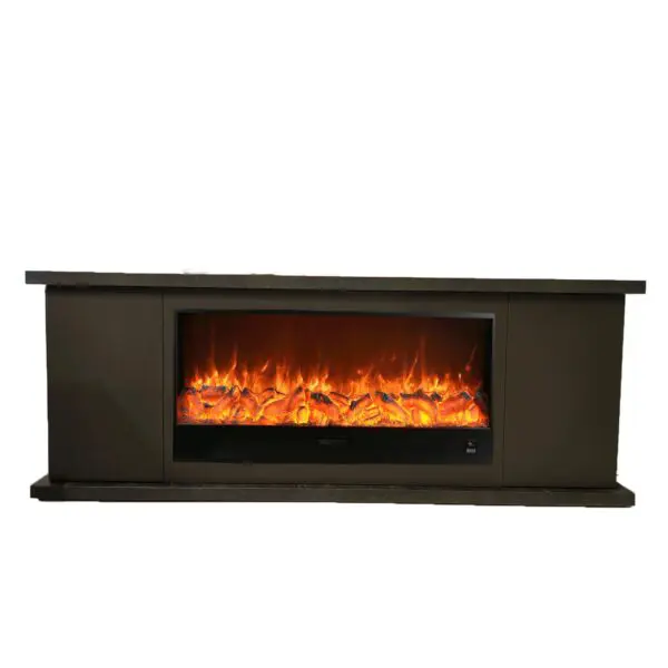 Sined Ispica 1500w Built-in Cabinet And Electric Fireplace Kit. Dark Gray Cabinet With Electric Insert, Elegance, Savings Throughout The Year. The 'insert You Can Use It In All Seasons, Selecting Only The Flame Effect. Erp Certified.