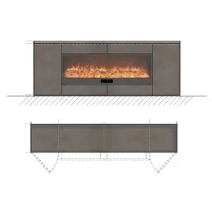 Elevate Your Space with the Sined Mobile-Camino Lissone Vulture - A Handcrafted 242 cm Electric Fireplace Unit in Solid Wood. Enjoy Italian Quality and Custom Finishes, Combining Modern Elegance and Durability. Perfect for Any Setting. Invest in Timeless