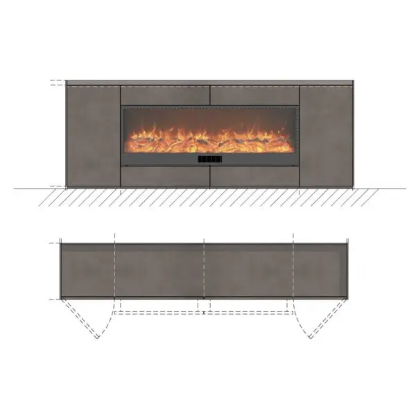 Elevate Your Space with the Sined Mobile-Camino Lissone Vulture - A Handcrafted 242 cm Electric Fireplace Unit in Solid Wood. Enjoy Italian Quality and Custom Finishes, Combining Modern Elegance and Durability. Perfect for Any Setting. Invest in Timeless