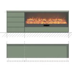 Elevate Your Space with the SinEd Mobile-Camino Seregno Vulture - A Handcrafted Electric Fireplace with 3 Side Drawers! Experience Authentic Italian Quality e Design Made in Cantù. Customize Your Color with RAL or NCS. Perfect for Both Home e Professional