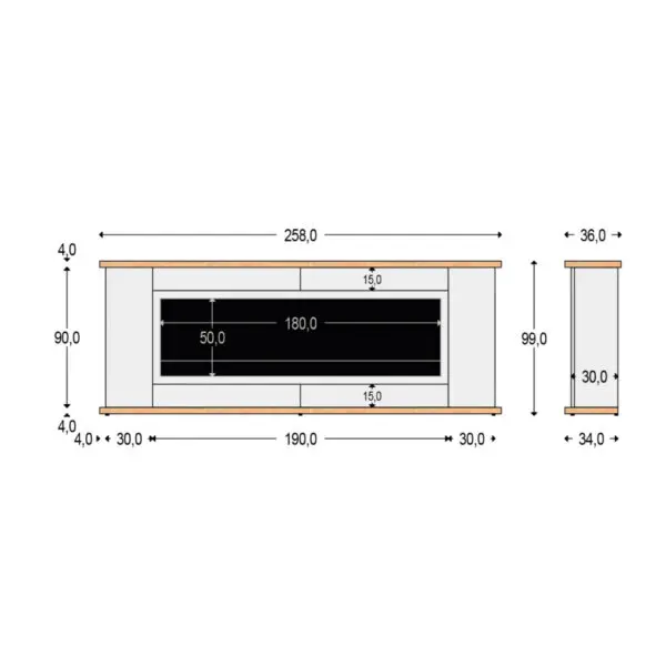 Durable Fireplace 1500W | SINED - Image 2