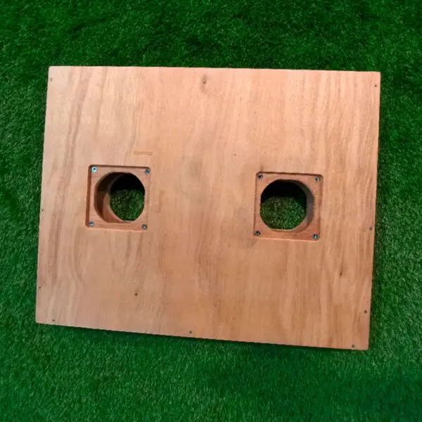 Two-level Rectangular Footboard Made Of Genuine Okume Marine Plywood, Strong And Durable, With Provision To Install Two Sined Stainless Steel Showers Complete With C-box For Perfect Integration. Outdoor Shower Tray Made In Italy. - Image 4