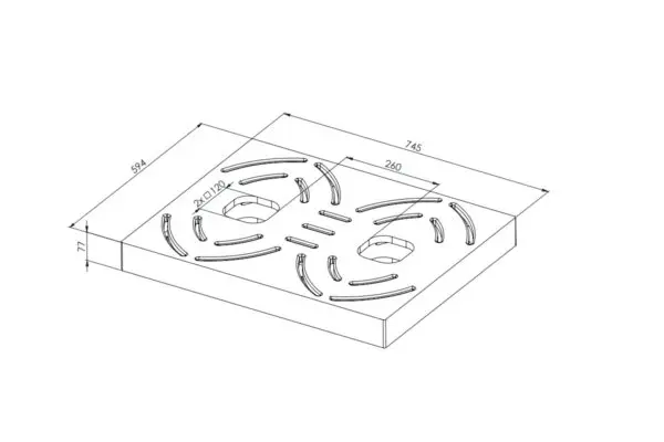 Two-level Rectangular Footboard Made Of Genuine Okume Marine Plywood, Strong And Durable, With Provision To Install Two Sined Stainless Steel Showers Complete With C-box For Perfect Integration. Outdoor Shower Tray Made In Italy. - Image 7