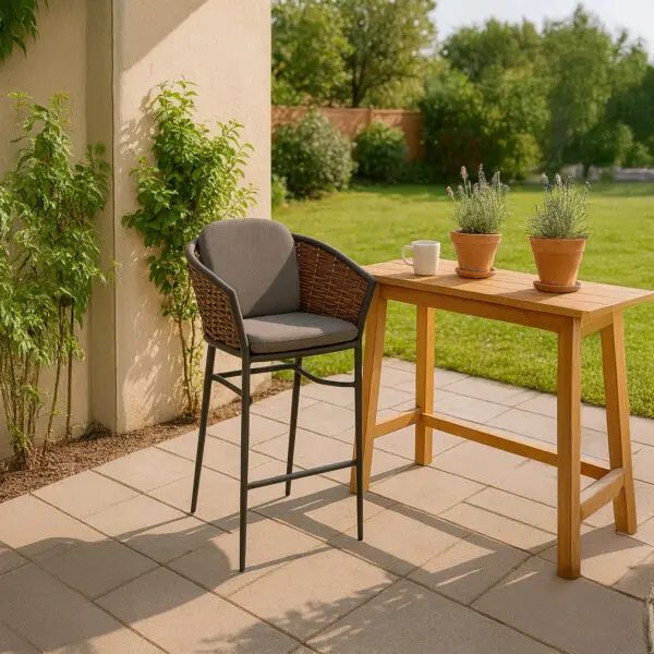 Elevate your outdoor experience with the astute elegance of the Asti high armchair, showcasing exceptional materials, a sophisticated design with rounded contours, and durable construction that seamlessly blends comfort and style for both indoor outdoor - Image 3