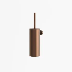 SINED LEVANTE wall-mounted toilet brush holder made of 316L stainless steel with modern finish. Ideal for indoor and outdoor bathrooms, corrosion resistant, functional and elegant, perfect for contemporary and humid environments. PVD Rose Gold finish.