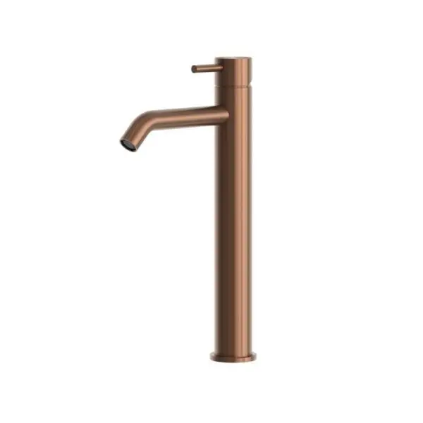 SINED LEVANTE 25 cm high basin faucet made of 316L stainless steel with mixer. Modern PVD Rose Gold finish, corrosion resistant, suitable for indoor and outdoor use. Ideal for elegant, functional and contemporary bathrooms.