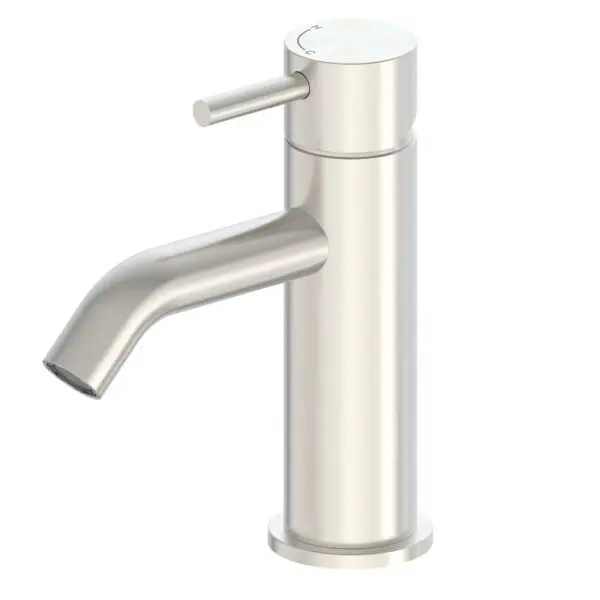 SINED LEVANTE 17 cm low basin faucet made of 316L stainless steel with mixer. Modern, corrosion-resistant finish, suitable for indoor and outdoor use. Ideal for elegant, functional and contemporary bathrooms.