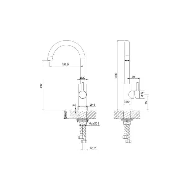 Discover Elegance And Durability With The Sined Levante High Inox Kitchen Mixer Tap – The Perfect Blend Of Modern Design And Functionality. Ideal For Both Private And Professional Spaces, This Premium Faucet Guarantees a Stylish Upgrade To Your Kitchen. i - Image 2