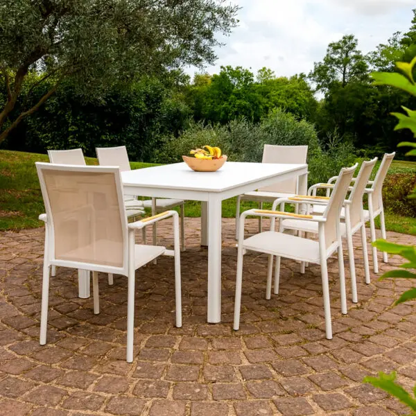 Modern elegant outdoor chair in WHITE | SINED - Image 2