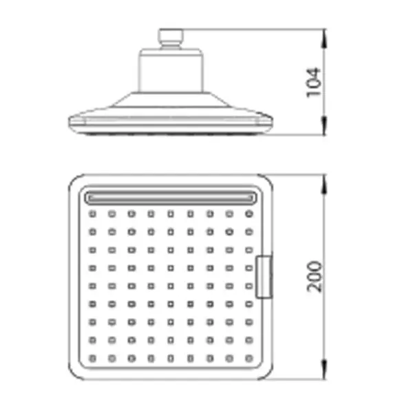 Square Rain Shower Head Infrared Sensor And Led Light Different According To The Water Temperature. Abs Body And Brass Connector 2 Functions Of The Jet Rain Or Waterfall Size 20x20 Cm Works With The Water Jet Only - Image 4