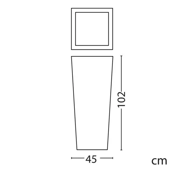 Solar Self-recharging Luminous Vase Made Of Polyethylene Model Quadrato Solar With Height 102 Cm. Solar Luminous Vase Made In Italy, Impact, Weather And Uv Resistant. Possibility To Be Used All Year Round. - Image 9