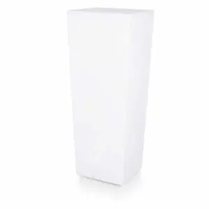 Solar Self-recharging Luminous Vase Made Of Polyethylene Model Quadrato Solar With Height 86 Cm. Solar Luminous Vase Made In Italy, Impact, Weather And Uv Resistant. Possibility To Be Used All Year Round.