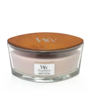 WoodWick Vanilla & Sea Salt Candle – Premium Ellipse (50h)