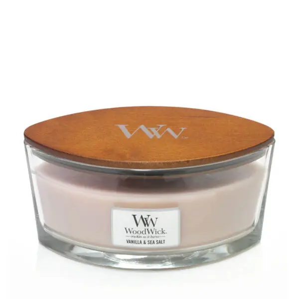 WoodWick Vanilla & Sea Salt Candle – Premium Ellipse (50h)