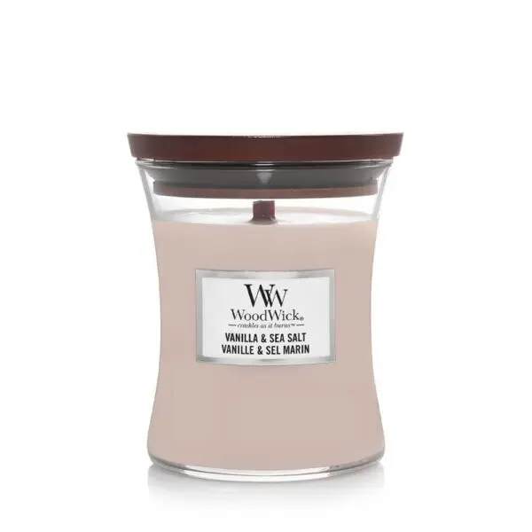 WoodWick Vanilla & Sea Salt Candle – Premium Medium (60h)