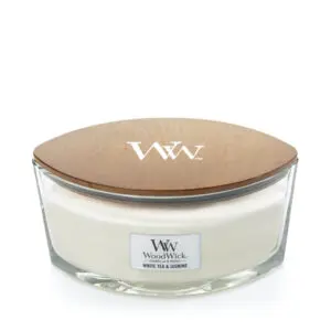 woodwick white tea and jasmine ellipse jar candle