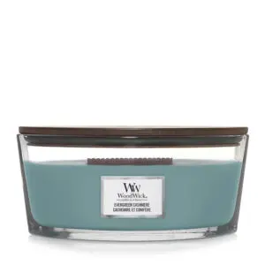 WoodWick Evergreen Cashmere Candle – Premium Ellipse (50h)