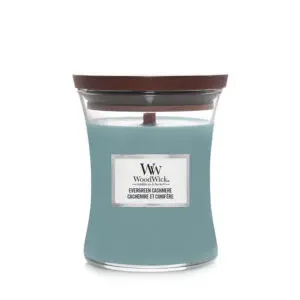 WoodWick Evergreen Cashmere Candle – Premium Medium (60h)