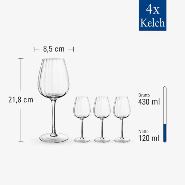 Elegant white wine glass set 4pzs ROSE GARDEN – Luxury Tableware for Inspired Living - Image 2