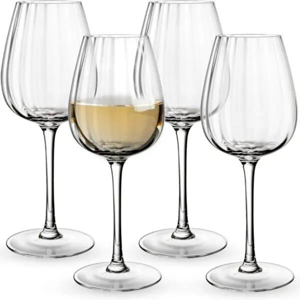 Elegant white wine glass set 4pzs ROSE GARDEN – Luxury Tableware for Inspired Living