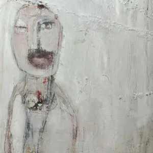 Reinhard Stammer – LONESOME (2014) | Original Mixed Media on Wood | Framed 50×30 cm